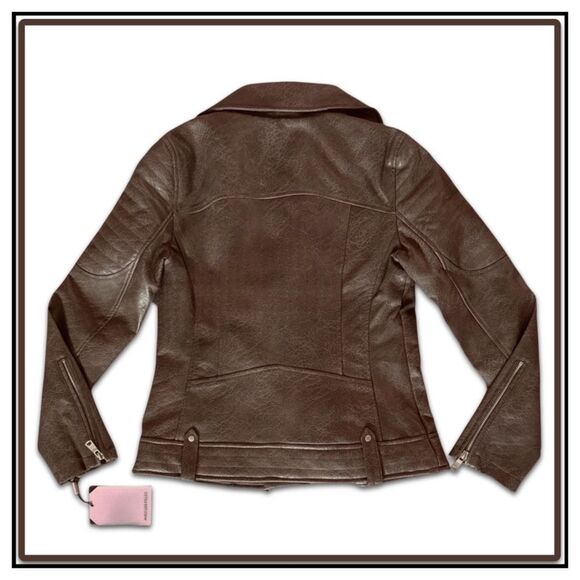 NWT Avec Les Filles Faux Leather Quilted Moto Biker Jacket - Picture 5 of 16